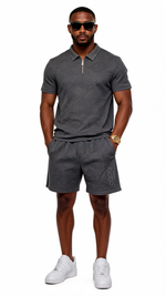 LUXE QTR Zip Short Set