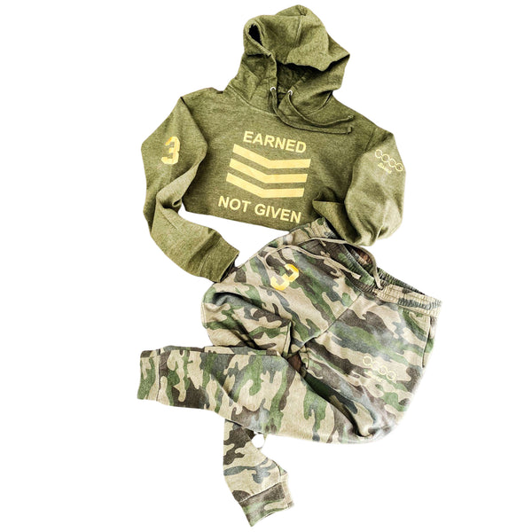 Army Cotton Jersey Hoodie in Grey - Not So Normal