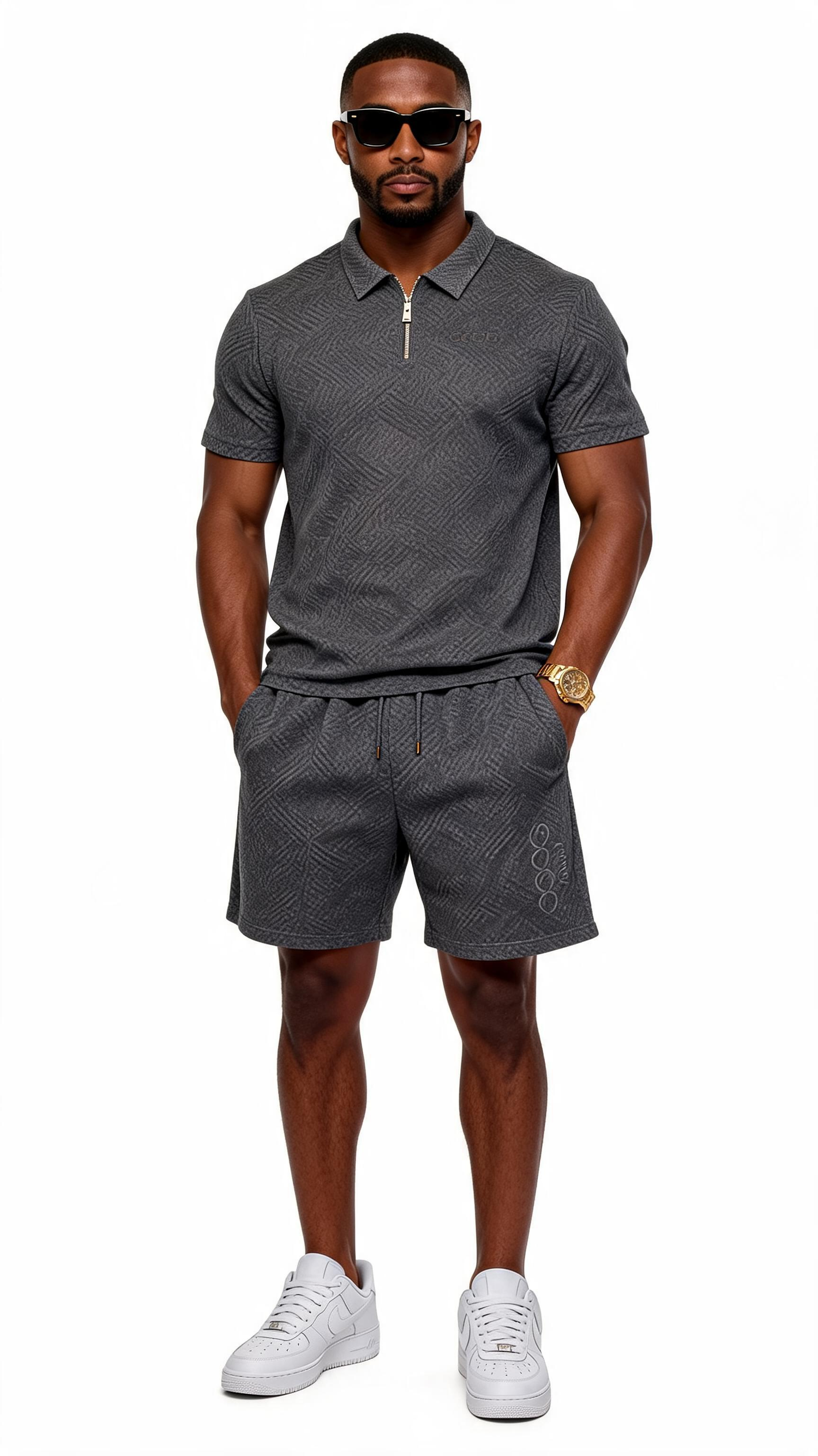 LUXE QTR Zip Short Set