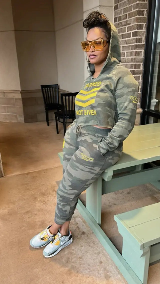 Women’s ENG V-hoodie Camo Jogger Set OOOGBrand