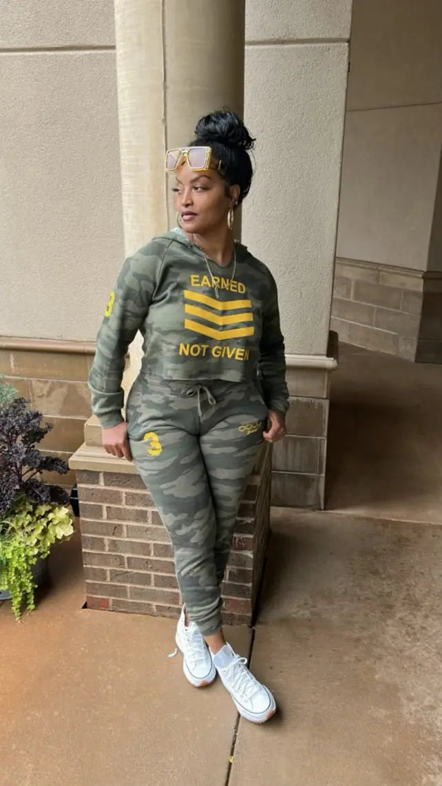 Women’s ENG V-hoodie Camo Jogger Set OOOGBrand